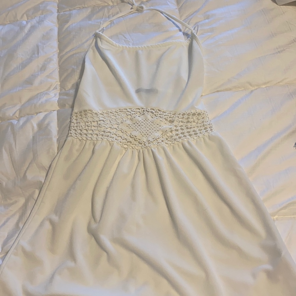 Boohoo Halter Crochet Dress